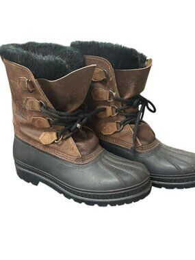 Sorel Mens Winter Snow Boots Brown Leather Suede Insulated Waterproof Size 9